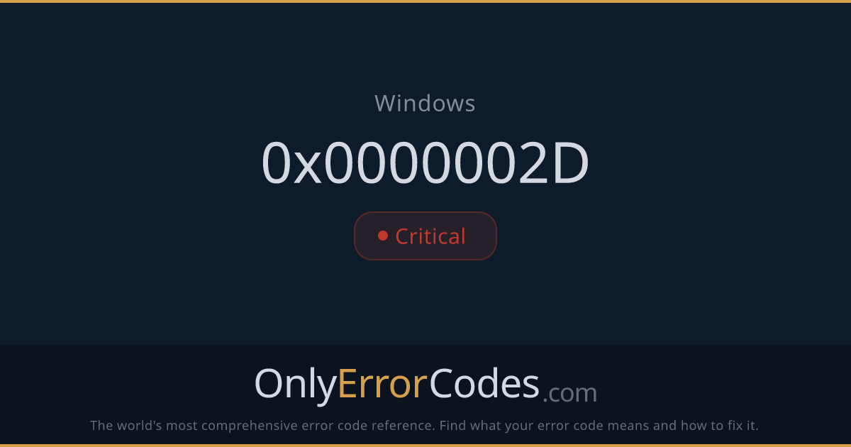 Windows BSOD Error 0x0000002D — What It Means & How to Fix It ...