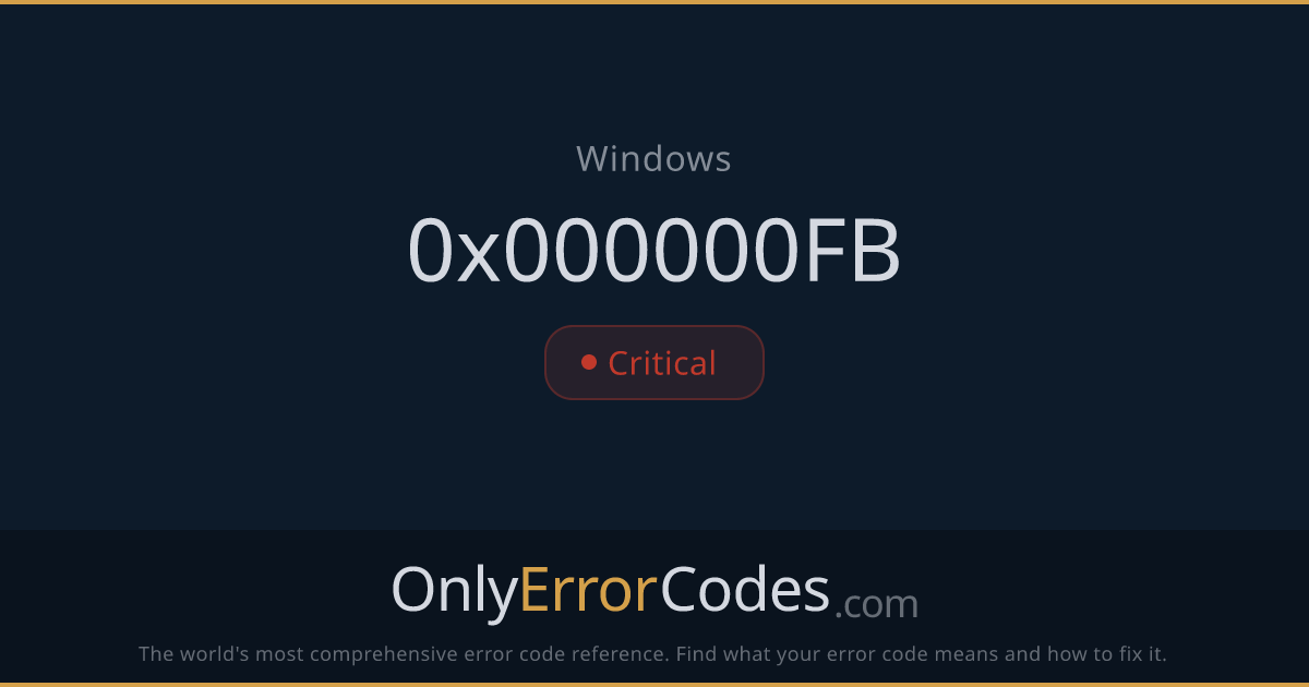 Windows BSOD 0x000000FB — RECURSIVE_MACHINE_CHECK Fix | OnlyErrorCodes