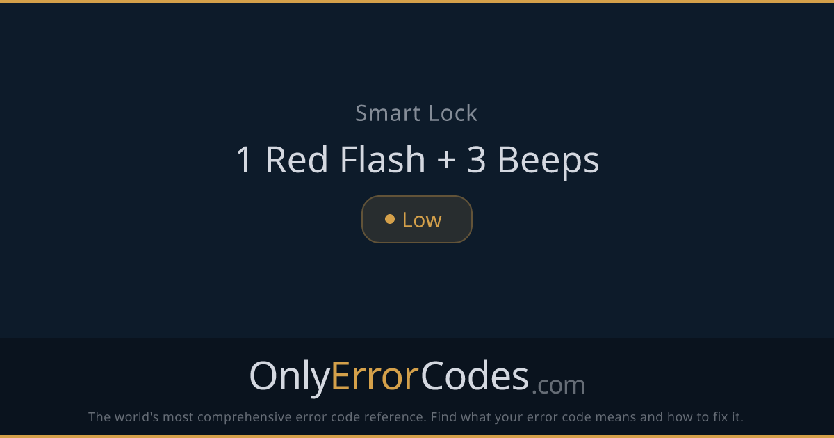 Schlage Smart Lock 1 Red Flash + 3 Beeps Fix | OnlyErrorCodes