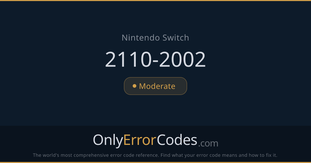 Nintendo Switch Error Code 2110-2002 — What It Means & How to Fix It ...