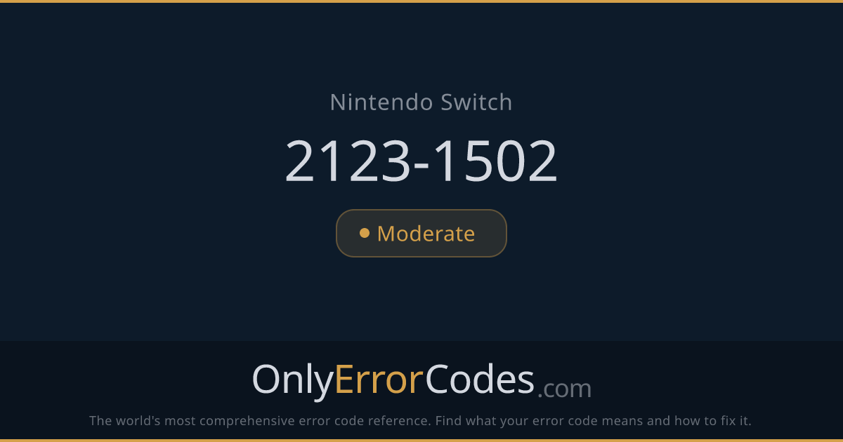 Nintendo Switch Error 2123-1502 — What It Means & How to Fix It ...