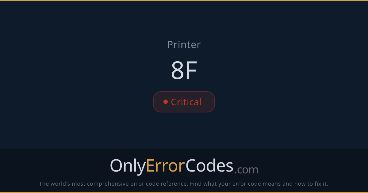 Brother Printer Error 8F — What It Means & How to Fix It | OnlyErrorCodes