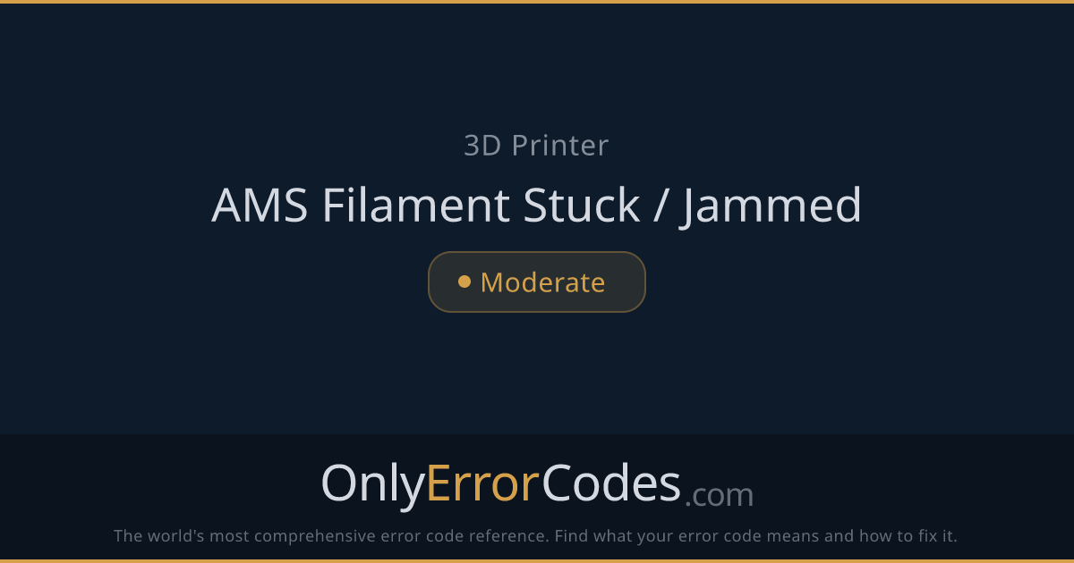 Bambu Lab AMS Filament Stuck / Jammed — How to Fix It | OnlyErrorCodes