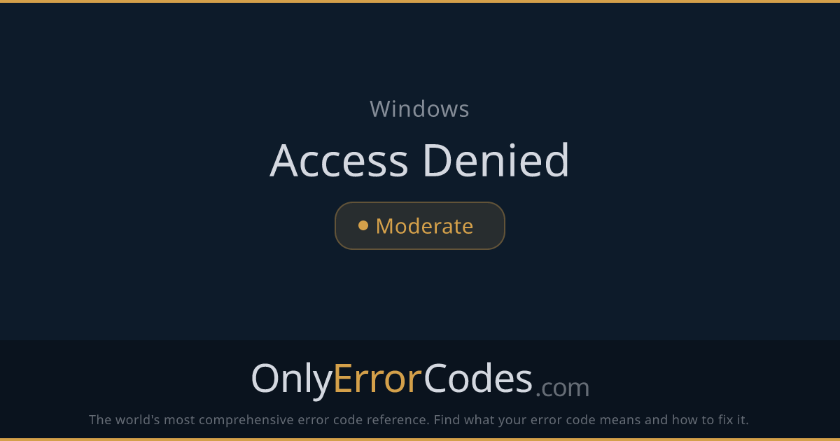 Windows Access Denied Error — What It Means & How to Fix It ...