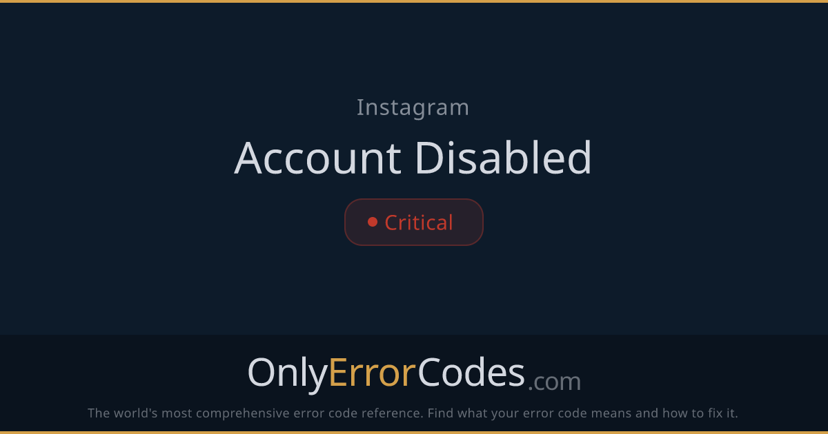 Instagram Account Disabled — What Causes It & How to Fix It ...
