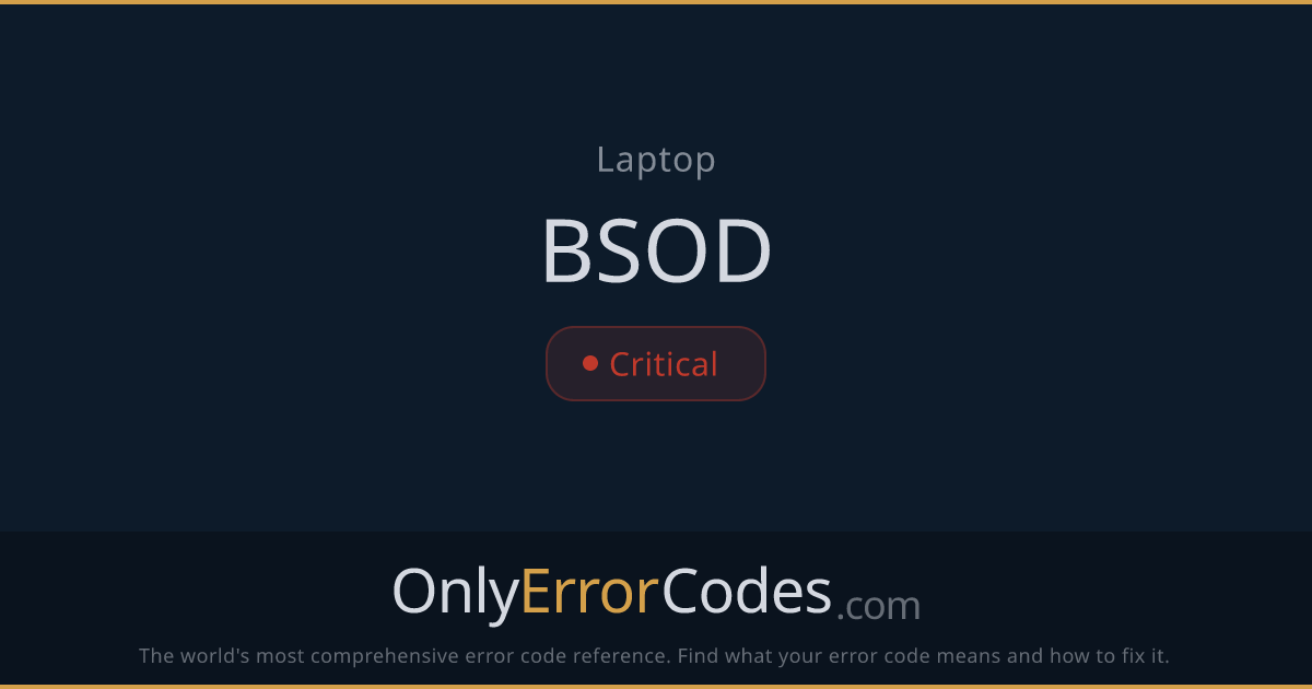 Dell Laptop Blue Screen of Death — How to Fix BSOD | OnlyErrorCodes