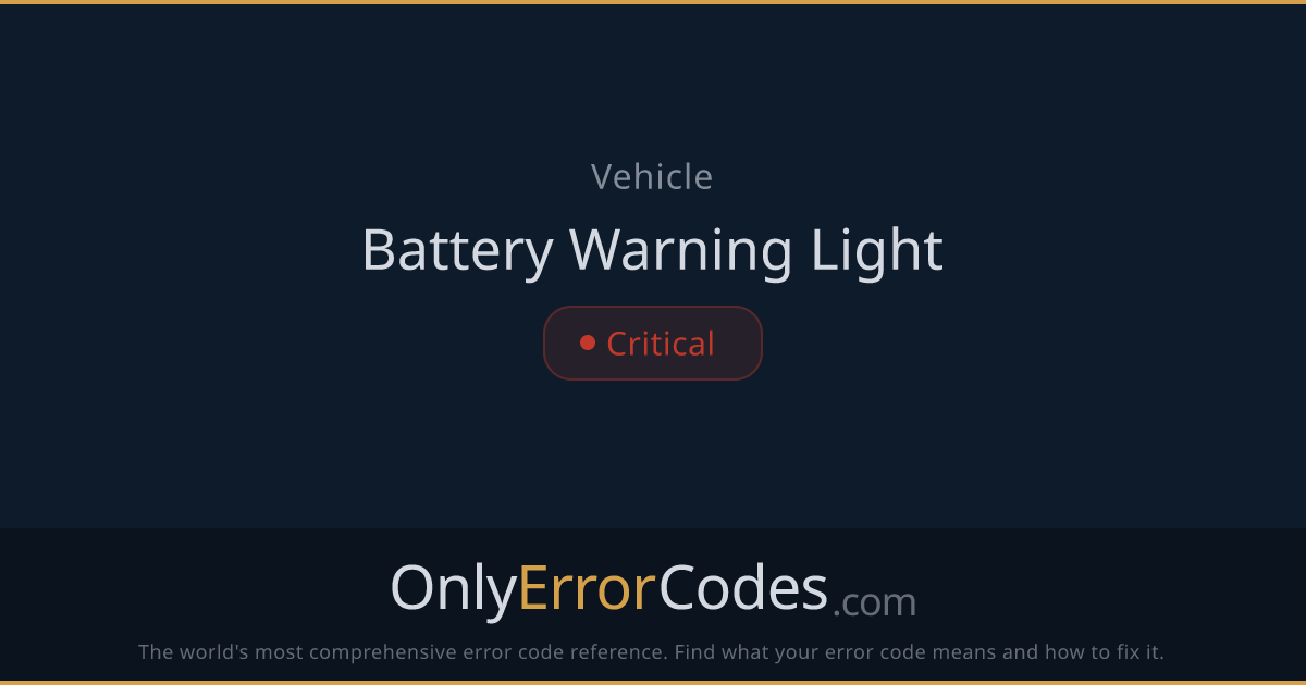 Chevrolet Battery Warning Light — What It Means & How to Fix It ...