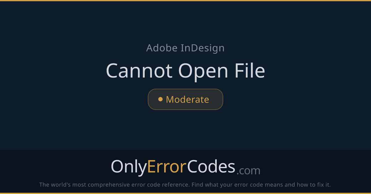 Adobe InDesign Cannot Open File — What Causes It & How to Fix It ...
