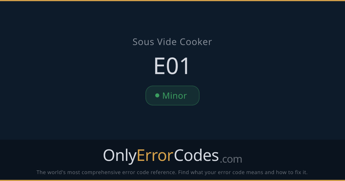 Anova Sous Vide E01 Error — Water Level Low Fix | OnlyErrorCodes