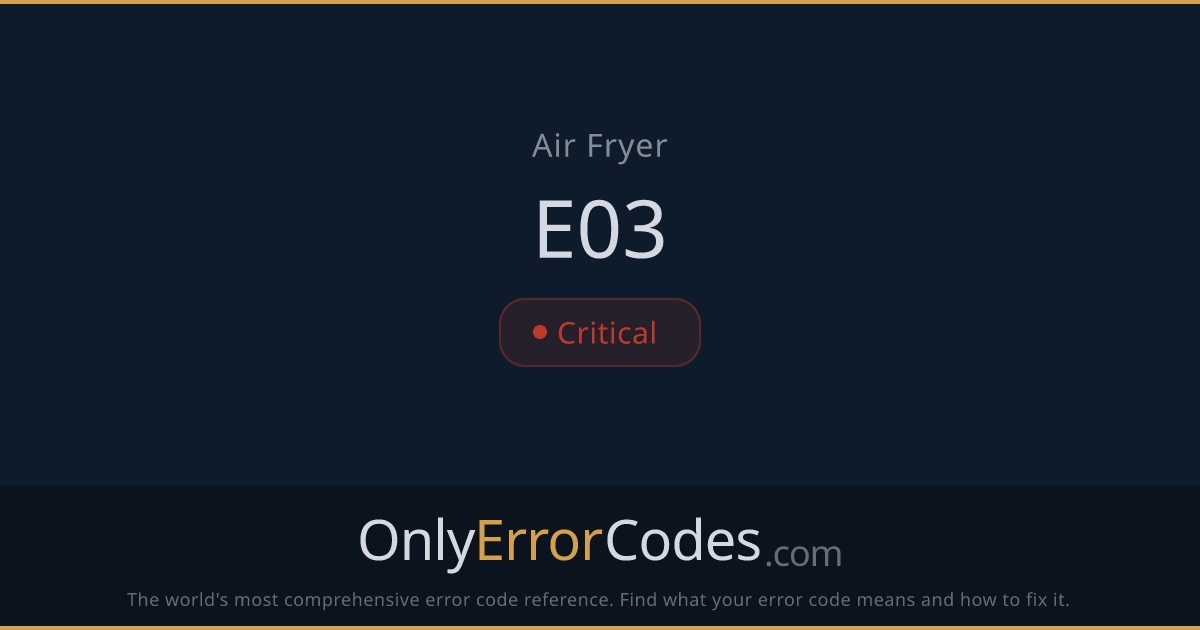 Philips Air Fryer E03 Error — What It Means & How to Fix It ...