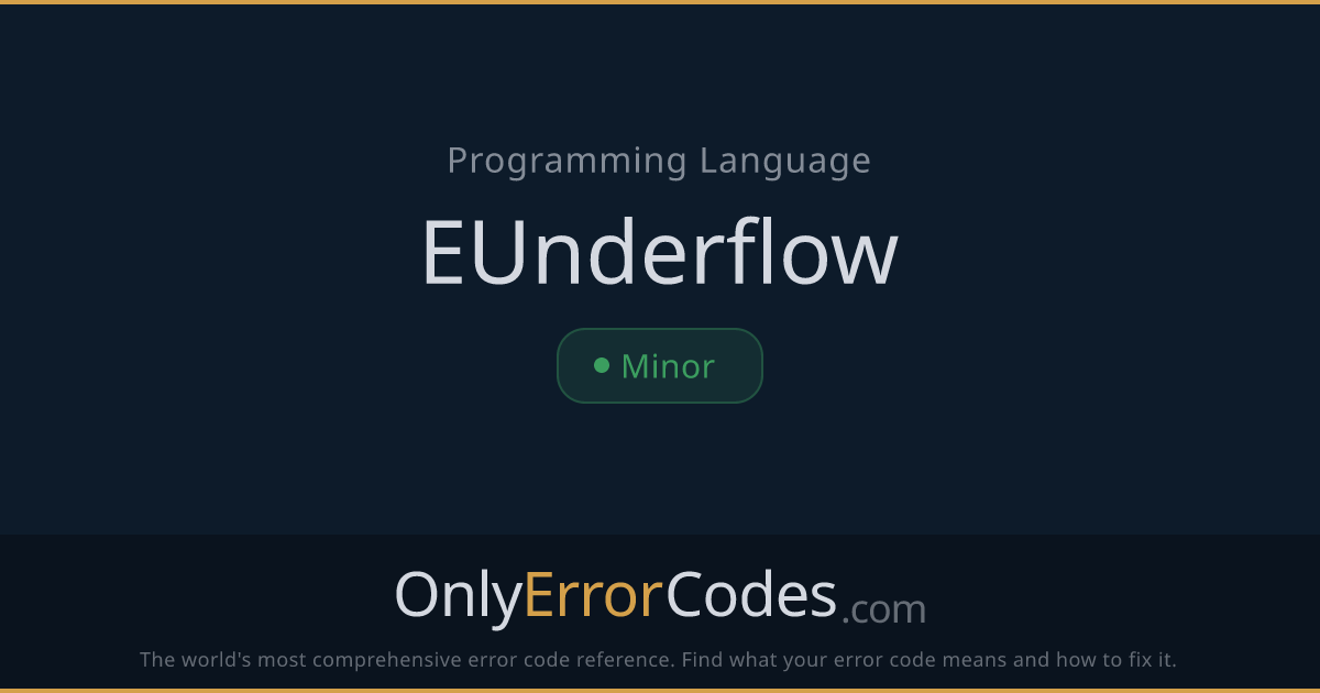 Delphi EUnderflow — What It Means & How to Fix It | OnlyErrorCodes