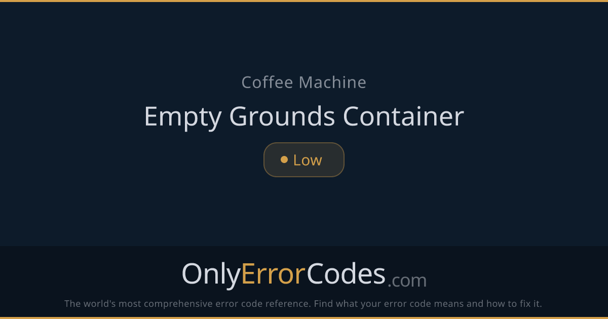 Jura Empty Grounds Container Message — Fix | OnlyErrorCodes