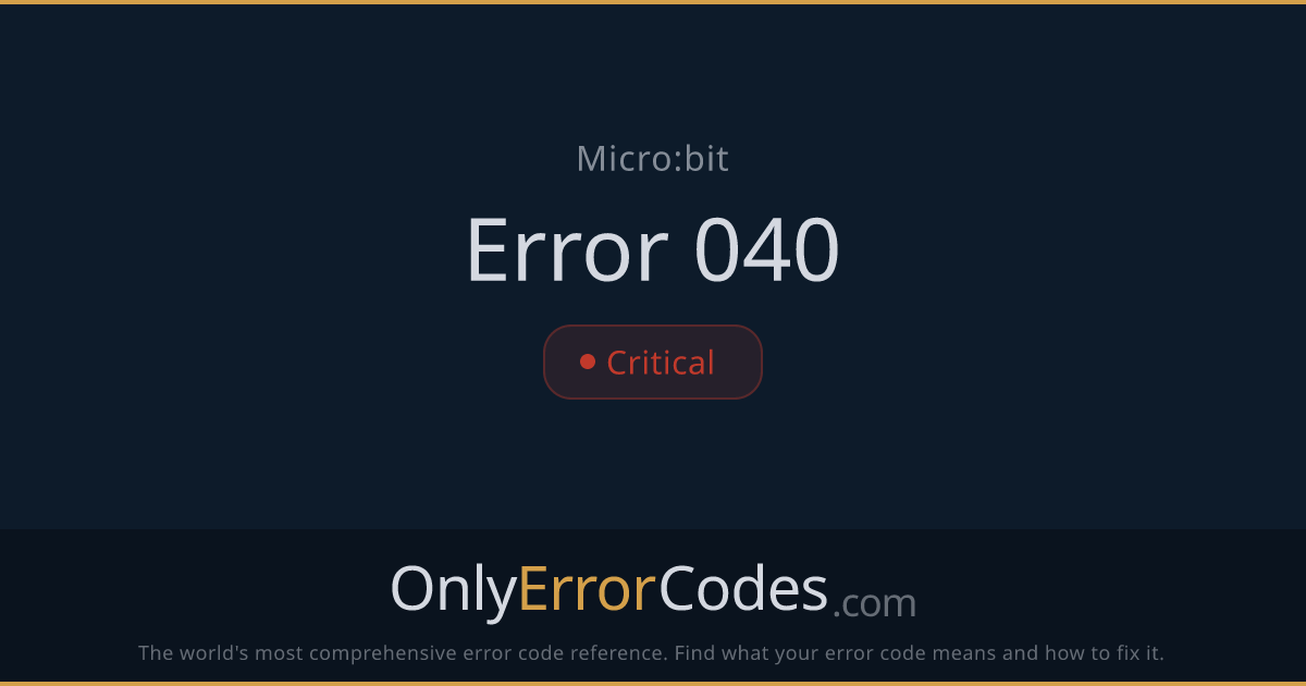 Micro:bit Error 040 (Stack Overflow) — What It Means & How to Fix It ...