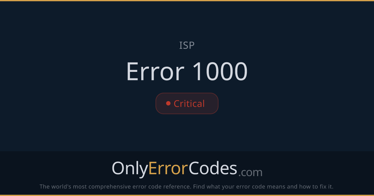 CenturyLink / Lumen Error 1000 — What It Means & How to Fix It ...