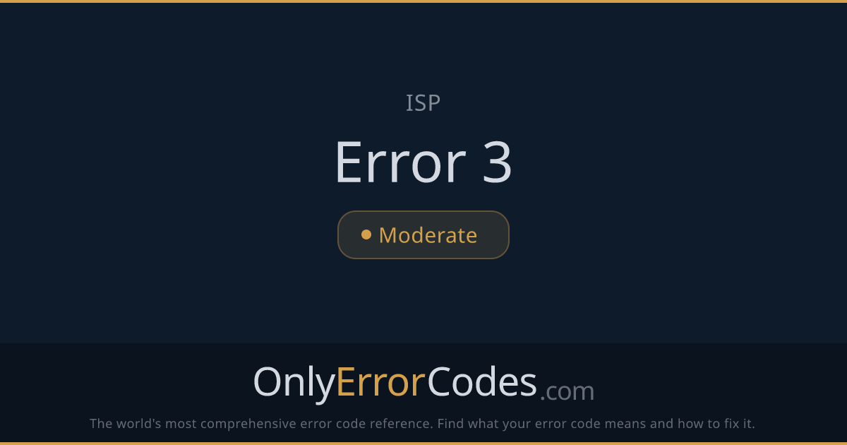 AT&T Error 3 — What It Means & How to Fix It | OnlyErrorCodes