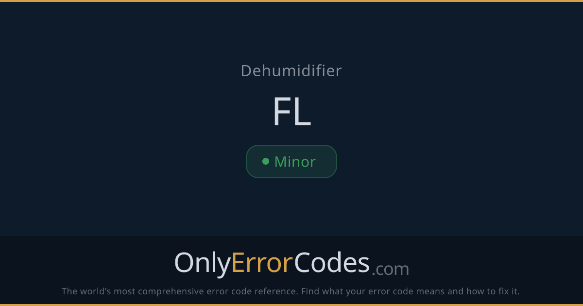 Midea Dehumidifier Bucket Full — FL Error Fix | OnlyErrorCodes