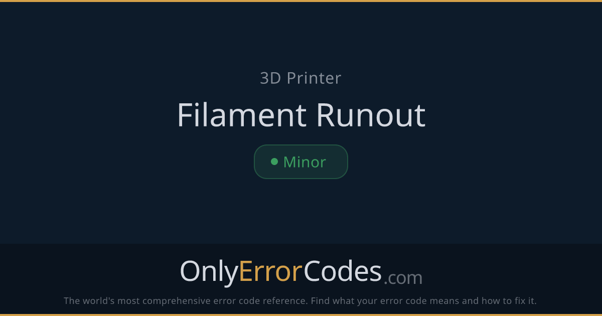 Creality Filament Runout — What It Means & How to Fix It | OnlyErrorCodes