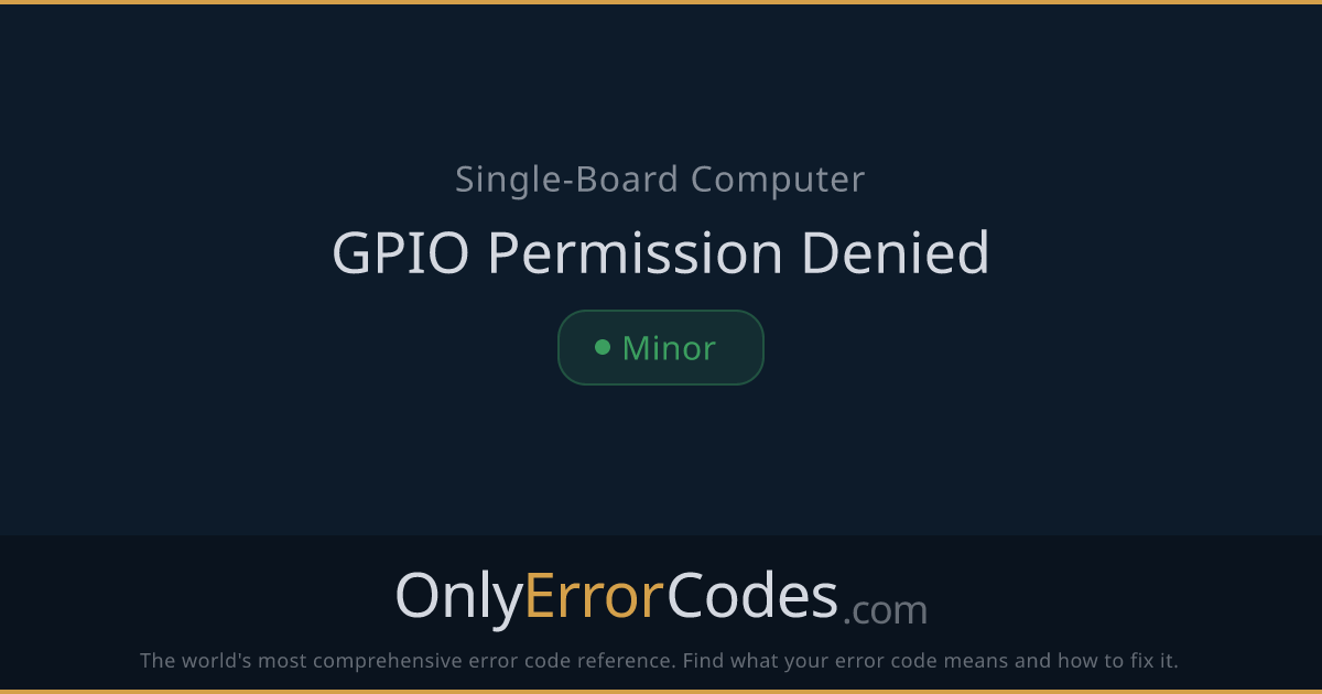 Raspberry Pi GPIO Permission Denied — How to Fix | OnlyErrorCodes