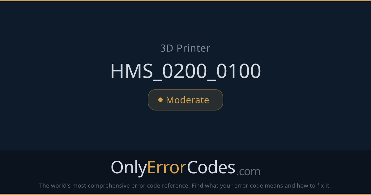 Bambu Lab HMS 0200-0100 — Hotend Heating Failure Fix | OnlyErrorCodes