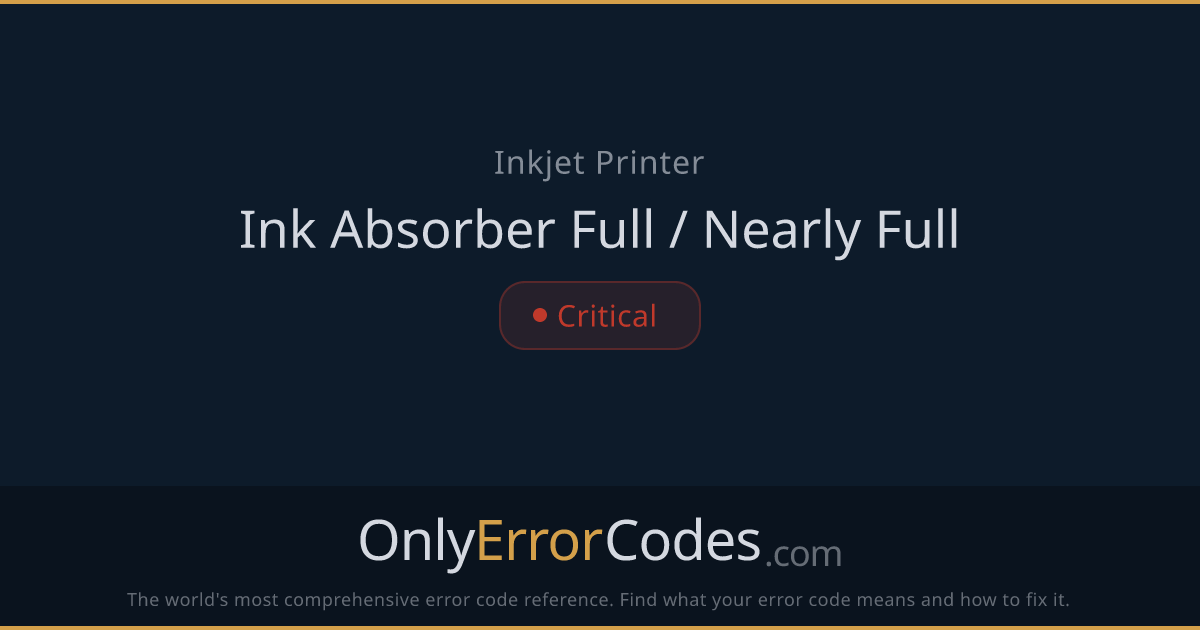 Brother Ink Absorber Full — What It Means & How to Fix It | OnlyErrorCodes