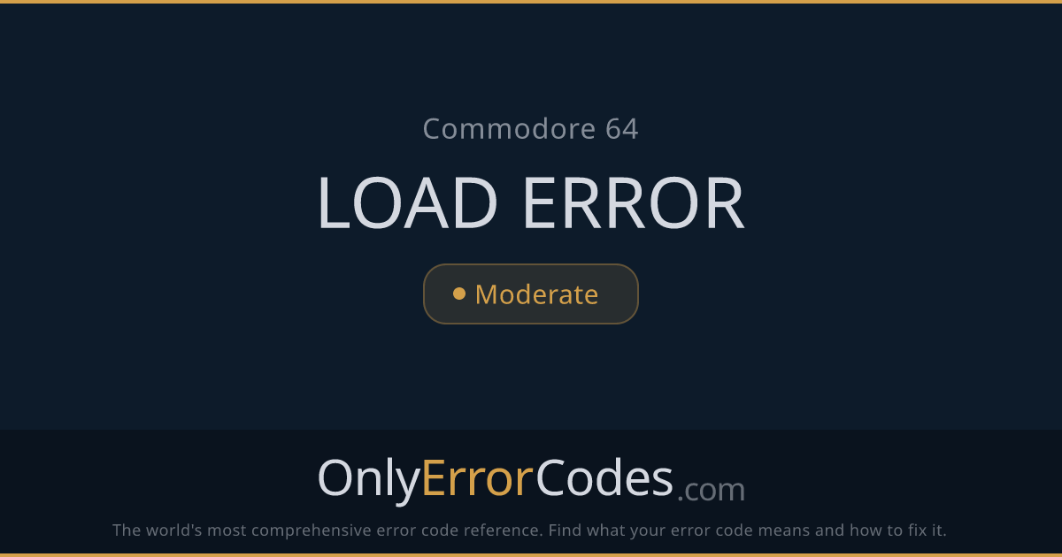 Commodore 64 LOAD ERROR — What It Means & How to Fix It | OnlyErrorCodes