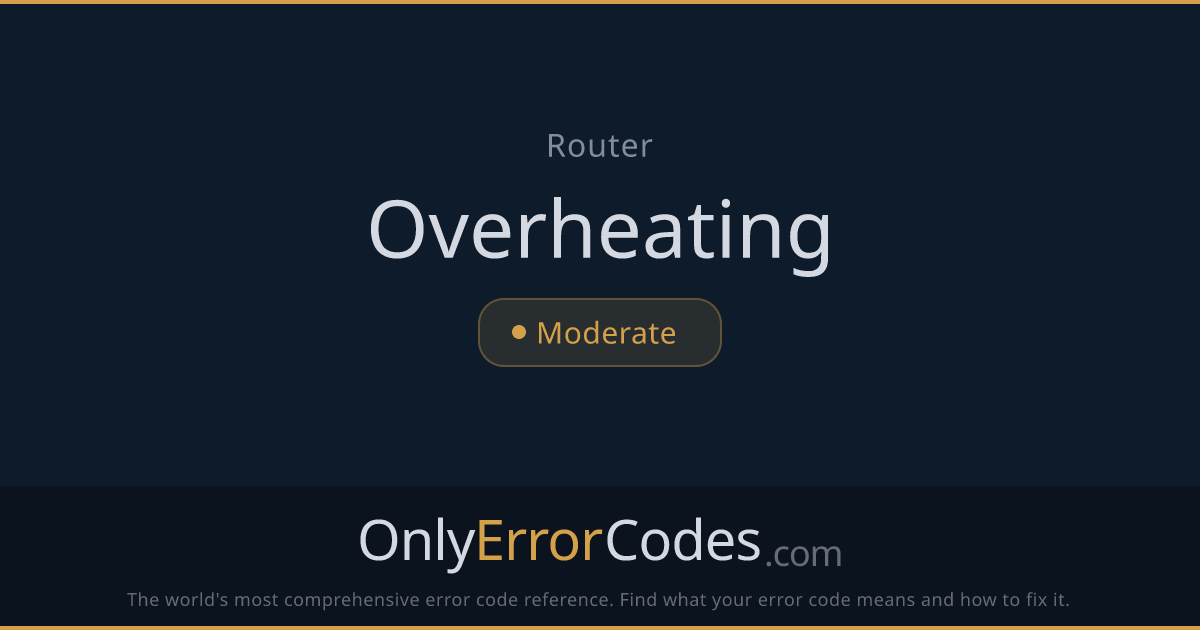 TP-Link Router — Overheating Warning | OnlyErrorCodes