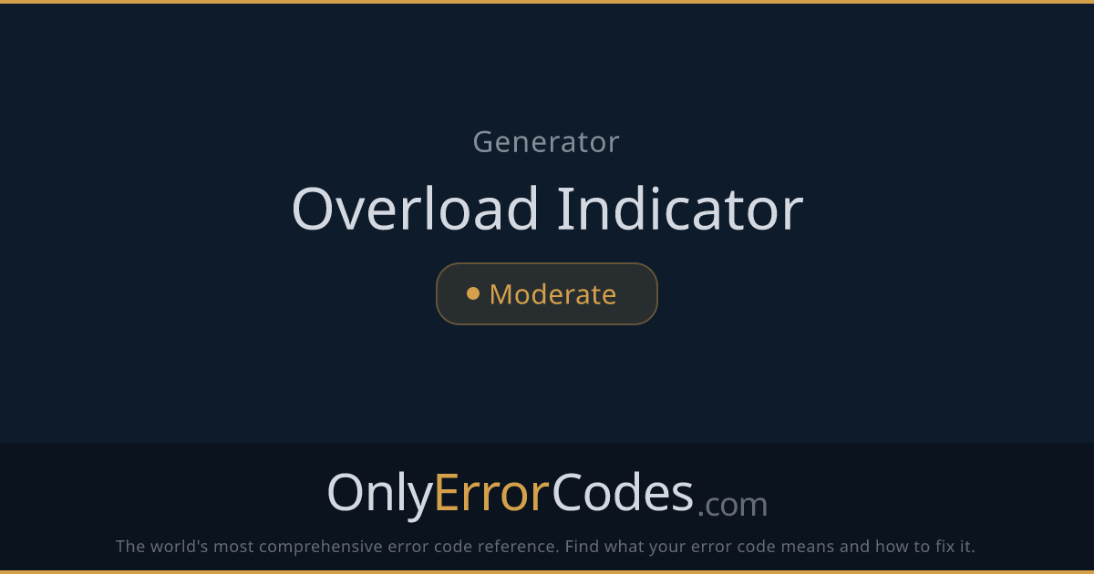 Honda Generator Overload Indicator — Red LED Fix | OnlyErrorCodes