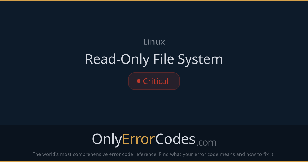 Linux Read-Only File System Error Fix | OnlyErrorCodes