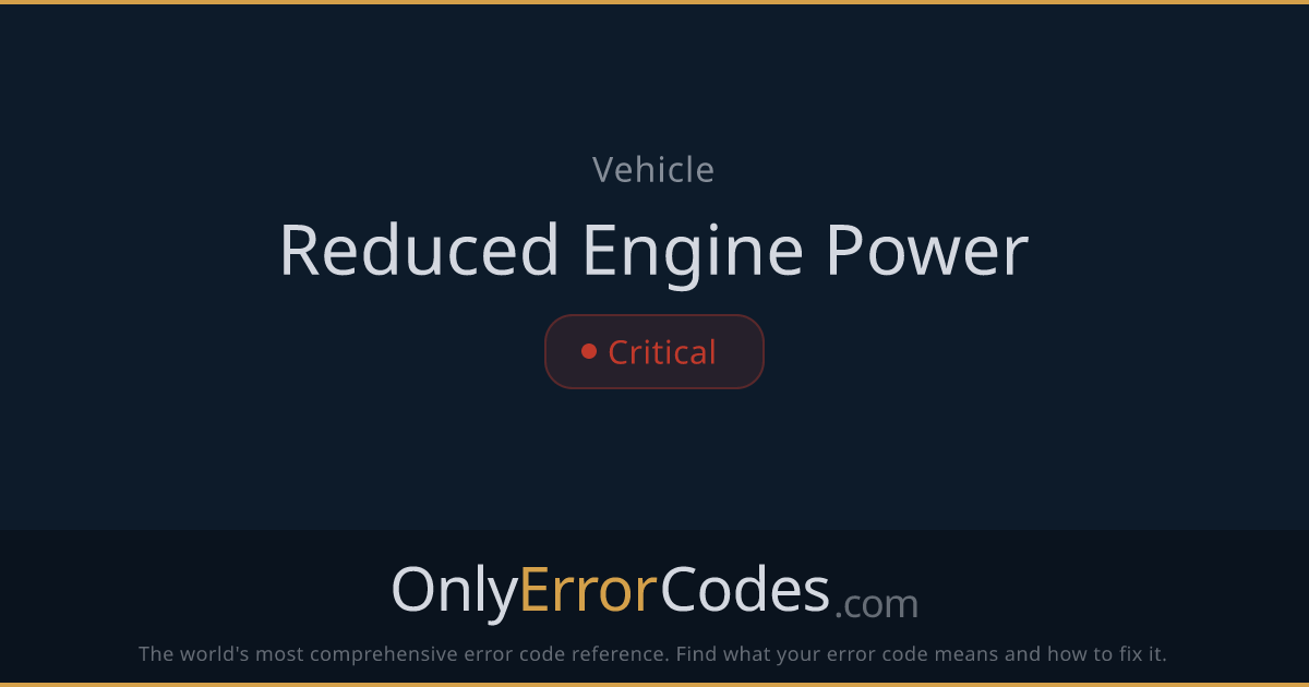 Chevrolet Reduced Engine Power — What It Means & How to Fix It ...