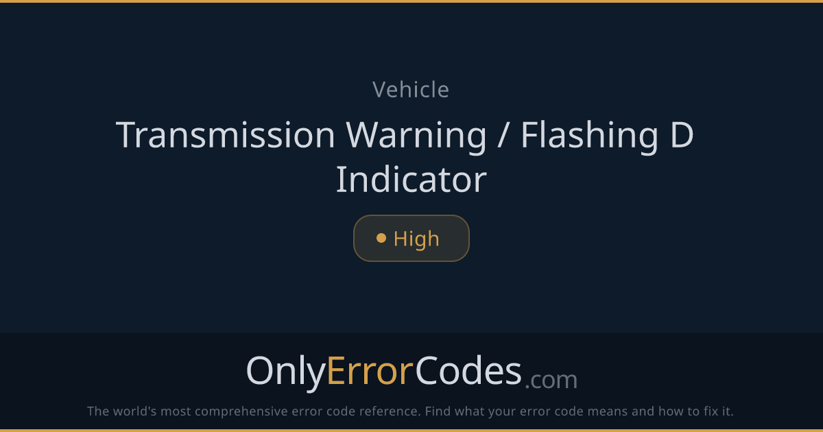 Honda Transmission Warning — What It Means & Fix | OnlyErrorCodes