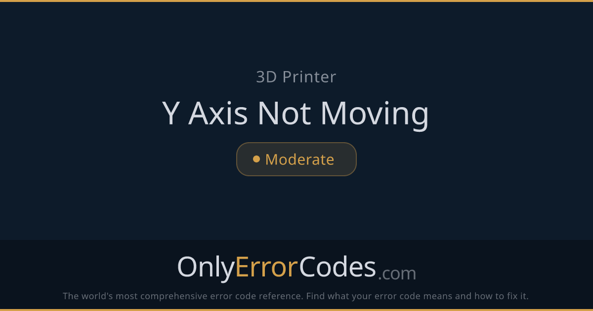 Creality 3D Printer Y Axis Not Moving — Fix Guide | OnlyErrorCodes