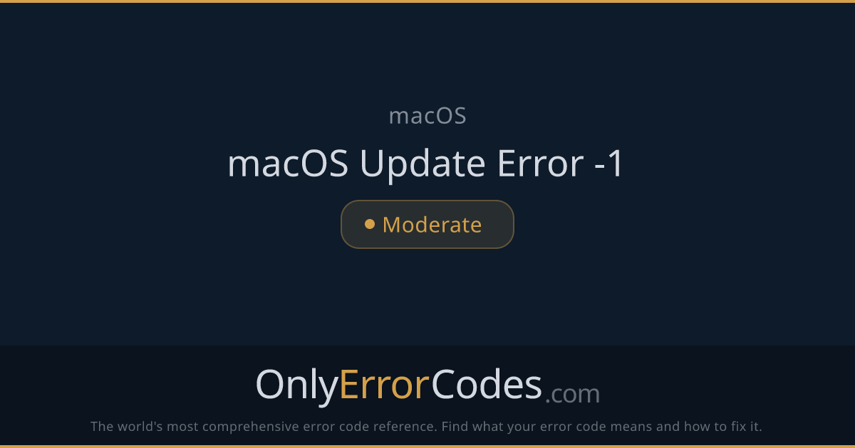 macOS Update Error -1 — Installation Failed Fix | OnlyErrorCodes