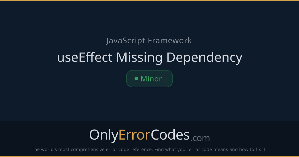 React useEffect Missing Dependency Warning | OnlyErrorCodes